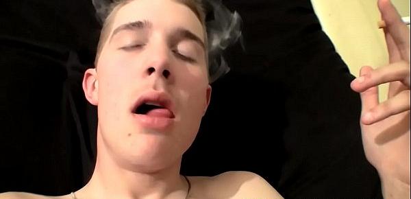  Teen deviant Ty Frost inhales whole pack while jerking off